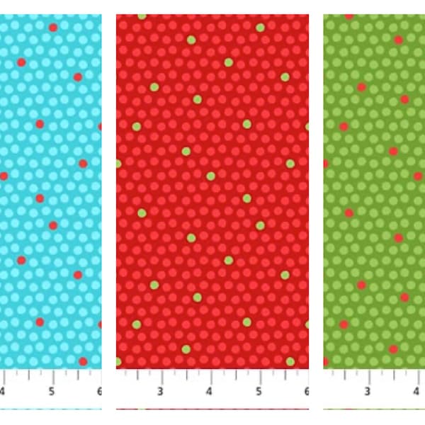 Dotty Cotton Fabric Extreme Santa Bonnie Lemaire Northcott 25444 Holiday Winter Christmas FQ Fat Quarter Eighth BTY by the half yard blender