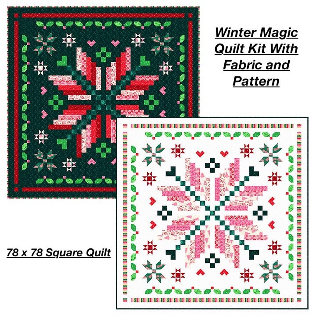 Winter Magic Quilt Kit With Fabric and Pattern for 78x78'' Quilt Top