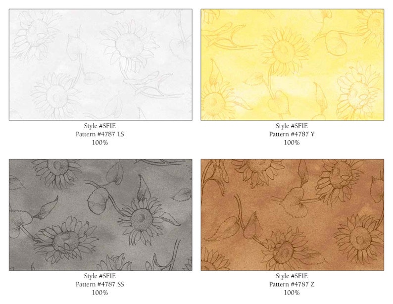 Sunflower Textiles Sunflower Outline Cotton Fabric Sunflower Field, SFIE 04787 P&B ...