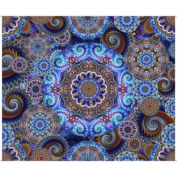 Large Medallion Panel Cotton Fabric, Twilight Dan Morris QT Fabrics ...
