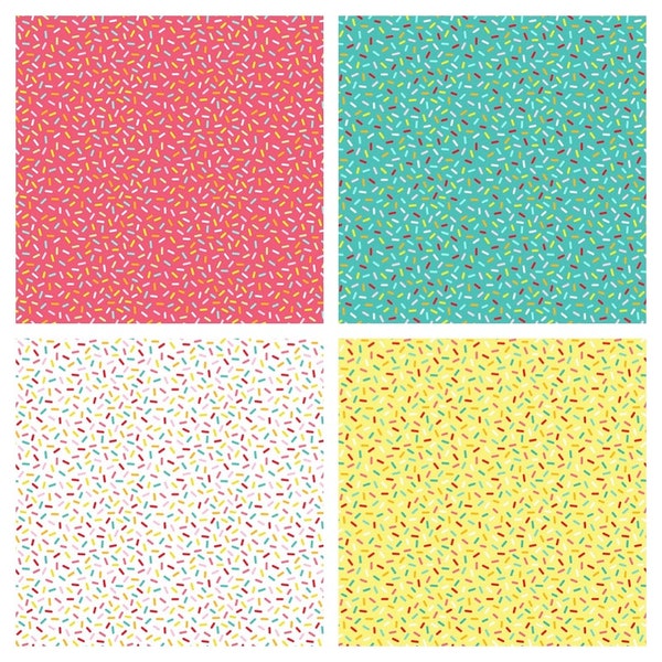 Colorful Sprinkles Cotton Fabric Hello Summer CX11176 Michael Miller FQ Fat Quarter By the Yard  BTY Rainbow Summer Candy Fabric Toss