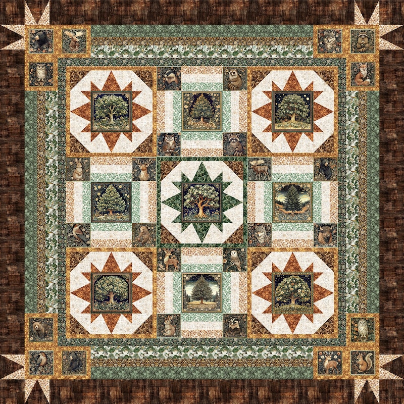 Cedar and Sage Tree Quilt - Etsy