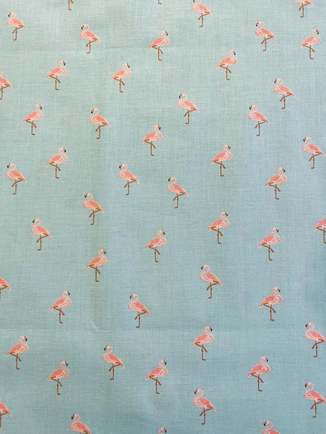 Novelty Flamingos on Teal Cotton Fabric by the Yard, FQ, Fat Quarter, Half Yard Flamingo Beachy