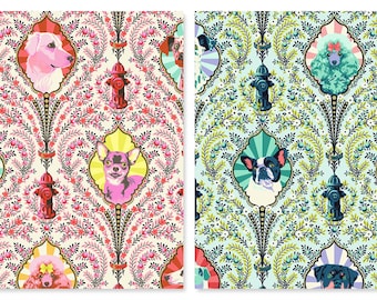 Puppy Dog Eyes Cotton Fabric Tula Pink Metallic Besties PWTP213 Free Spirit Ships Same Day Cute Pet FQ Fat Quarter Eighth BTY by the yard