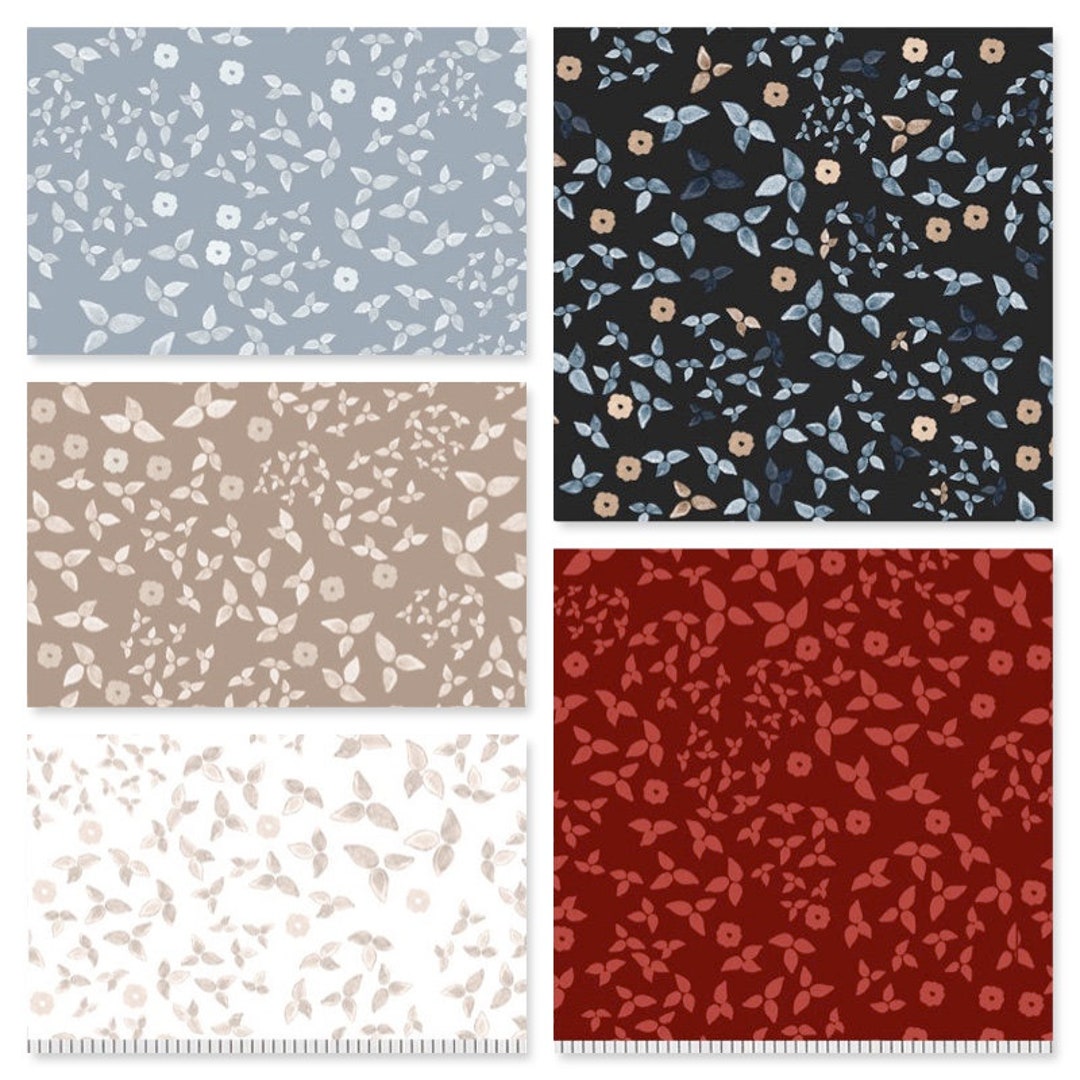 Leafy Blender Cotton Fabric Fawn'd of You 05109 Christmas Holiday P&B