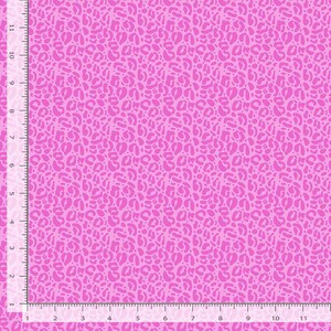 May include: Pink fabric with a repeating pattern of small, irregular pink spots. The fabric has a subtle sheen.
