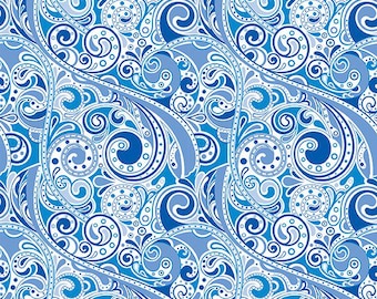 Sea Swirls Cotton Fabric, 9WO-1 Wonders of the Ocean, In the Beginning, FQ Fat Quarter Eighth BTY By The Yard Precuts Fantasy Under the Sea