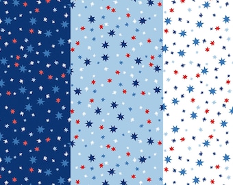 Firecracker Stars Cotton Fabric C17204, My Mind's Eye Riley Blake, Americana Patriotic July 4 USA America 250 Fat Quarter FQ BTY By the Yard