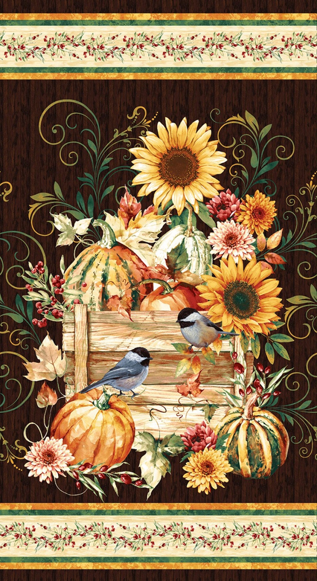 Harvest Panel Cotton Fabric 7259P38 Fall Into Autumn Thanksgiving ...