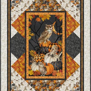 Pages upon Pages Quilt Kit with Fabric and Pattern for Quilt Top and Binding, Night Owl, Northcott, Halloween Haunted Dark Academia 59x77"