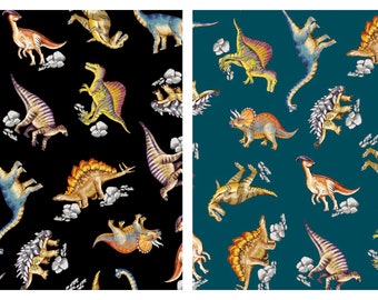 Dinomighty Cotton Fabric, Dinosaurs Dinosaurs DCX11143 Michael Miller FQ Fat Quarter By Yard BTY Dinosaur Jurassic Adventure Juvenile Decor