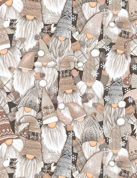 Gnomes for the Holidays by Gail Cadden 100% Cotton Fabric