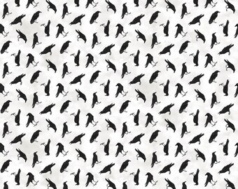 Tossed Crow Cotton Fabric, Spellbound 28140-10 Northcott, Halloween FQ Fat Quarter BTY By the Yard Precuts Witchy Dark Academia Goth Raven
