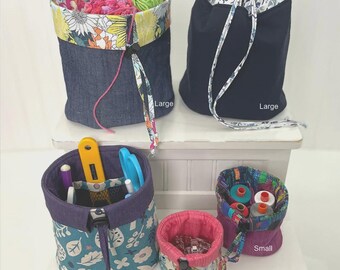 Stand And Store Bag Pattern, ATB221, Around the Bobbin Paper Pattern - Multi- Sized Cloth Storage Container Pattern