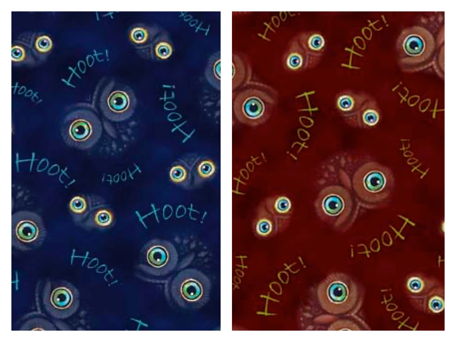 Hoot and Owl Eyes Cotton Fabric, Opulent Owls 29737 Halloween QT Fabrics FQ Fat Quarter Eighth By ya