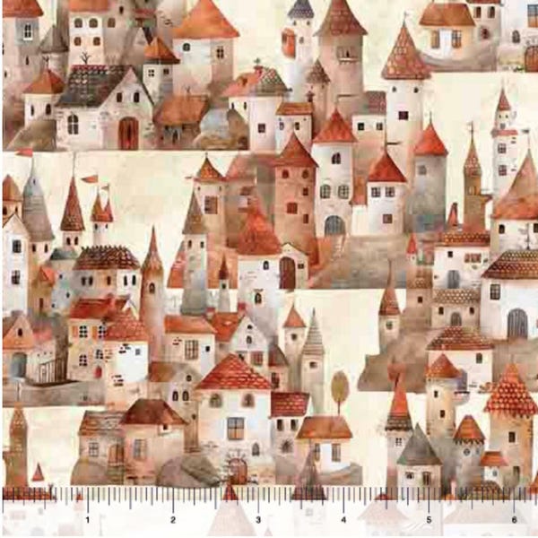 Castles Cotton Fabric, Dragon Dreams 30959 QT Fabrics Morris FQ Fat Quarter Eighth By Yard BTY Precuts Nursery Fantasy Baby Shower Princess