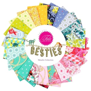 22 pc Besties Fat Quarter Bundle Tula Pink Free Spirit Complete Collection In stock Ships Same Day Pet Dog Cat Hamster quilt cotton fabric