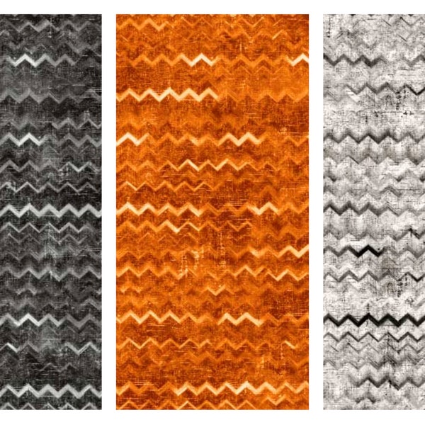 Distressed Chevron Halloween Cotton Fabric, Happy Haunting P&B Textiles 05027 Halloween Blender Stasth FQ Fat Quarter Eighth BTY by the Yard