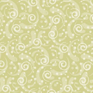 Green Swirl Scroll Cotton Fabric, Apricot Grove, Maddalee Studios QT Fabrics - 28984-H Modern Floral, Fat Quarter, FQ Fat Eighth BTY Yardage