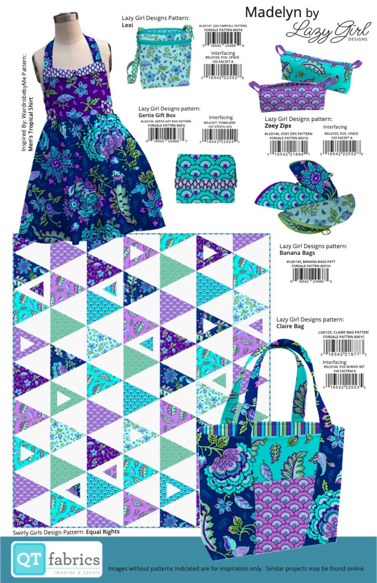 Madelyn Design Leaves Cotton Fabric, Madelyn Lazy Girl Designs QT Fabrics 29093 FQ Fat ...