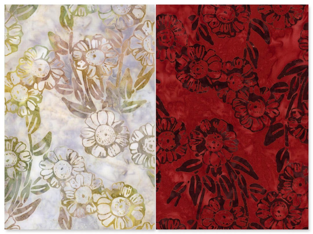 Reflection Pattern Design Textiles Flowers Batik Cotton Fabric, Places You'll Go, Western Reflections ...