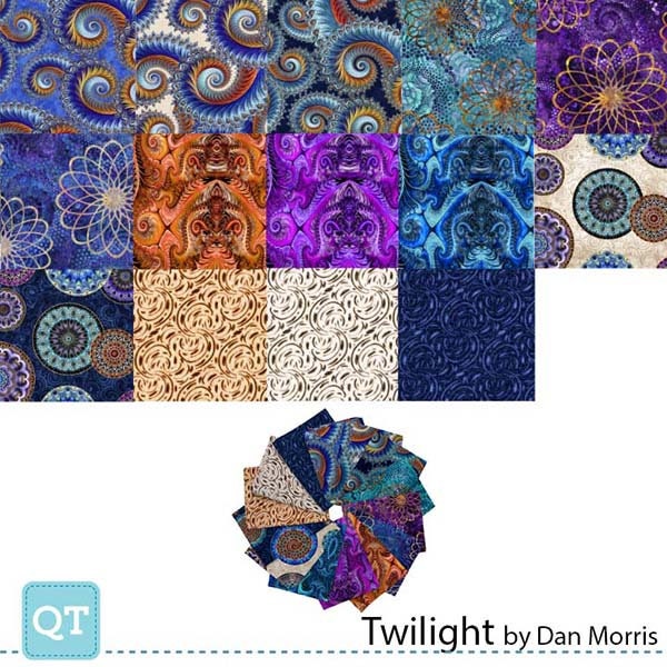 Set Medallion Cotton Fabric, Twilight Dan Morris QT Fabrics 29789 FQ ...