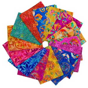 15 Piece Euphoria Fat Quarter Bundle Cotton Fabric, Dan Morris QT Fabrics, FQ Boho dorm decor for college, COMPLETE Collection easy precuts