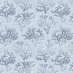 Coral Cotton Fabric, Cobalt Seas 1372-11 Henry Glass BTY FQ Fat Quarter Eighth By the Yard Precuts Beach Ocean Marine Life Under the Sea