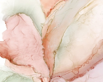 Rose Panel Cotton Fabric, Midas Touch, DM26923-23 Deborah Edwards Melanie Samra Northcott, Metallic gold Marble Decor 30'' Wall Hanging Art