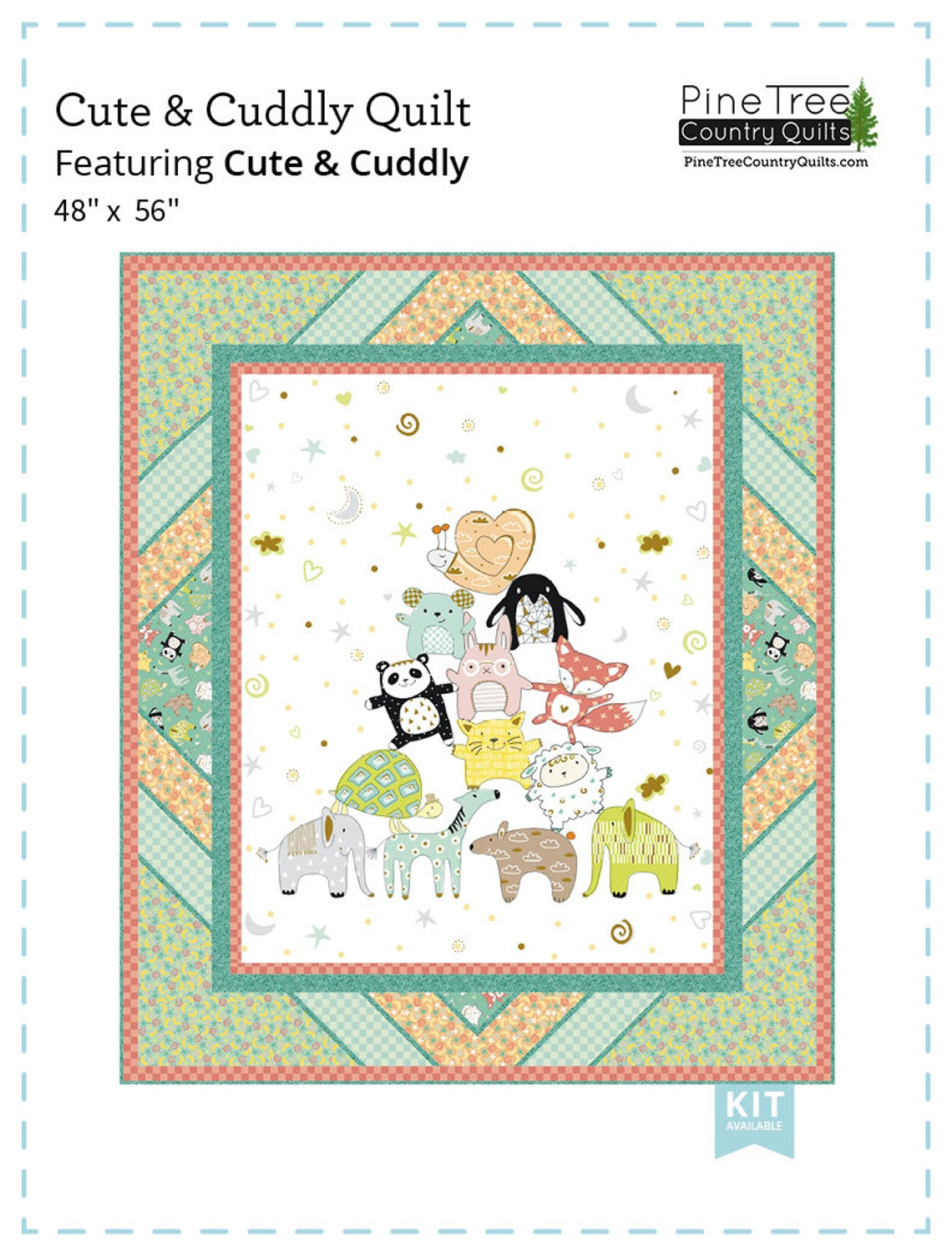 Cute and Cuddly Quilt Kit With Fabric and Pattern for 48x56 Etsy