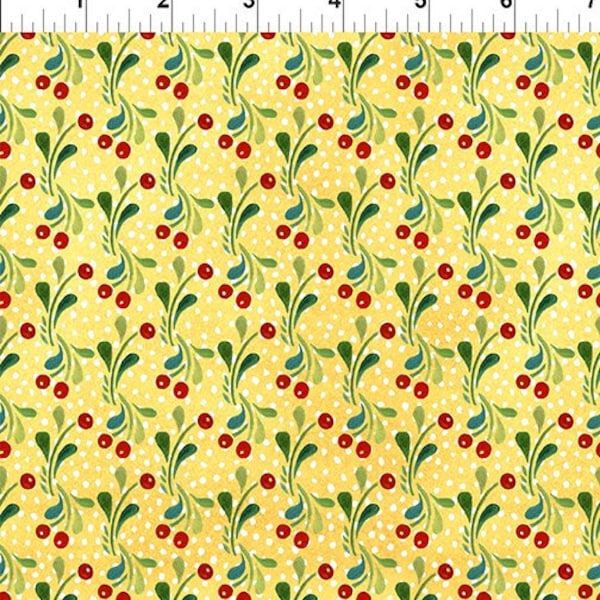 Berries Cotton Fabric Snowy Christmas Holiday 8JPL1 Julie Paschkis In the Beginning FQ Fat Quarter Eighth Half Yard Nordic Folksy winter