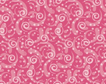 Pink Swirl Scroll Cotton Fabric, Apricot Grove, Maddalee Studios QT Fabrics - 28984-P Modern Floral, FQ Fat Quarter, Fat Eighth BTY Yardage