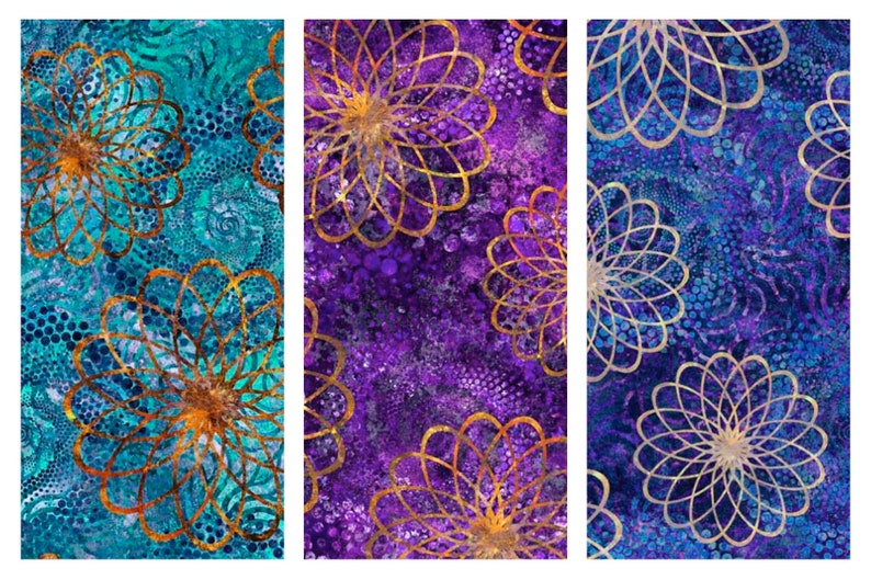 14 Piece Twilight Fat Quarter Bundle, Dan Morris QT Fabrics Medallion ...