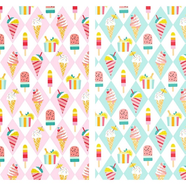 Chill Out Cotton Fabric Hello Summer CX11173 Michael Miller FQ Fat Quarter By the Yard  BTY Ice Cream Lemonade Rainbow Popsicle blender