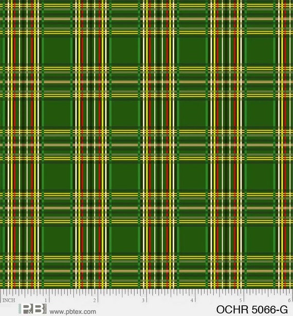 NEAT BUFFALO CLOTH PIGMENT PRINT【44】 Tartan Cotton Fabric 05066 Ornamental Christmas P&B Textiles