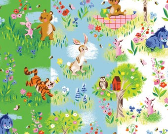 Scenic Main Cotton Fabric, 100 Aker Woods C15170 Riley Blake Winnie The Pooh Tigger FQ Fat Quarter BTY By the Yard Baby Shower Nursery decor