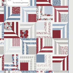 Fractures Paper Pattern, Lella Boutique LB195, Patriotic Quilt Pattern only makes 60” x 72” quilt top Americana July 4th Fourth Easy Pieced