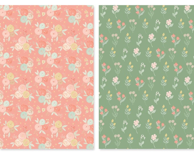 It's a Girl Blenders Cotton Fabric C13321 Bouquet C13324 Floral Riley