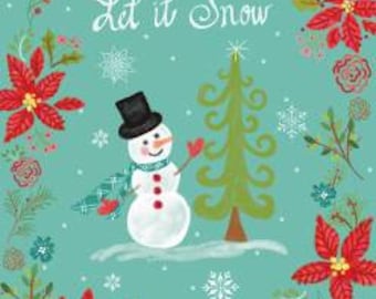 Berries Teal Cotton Fabric Snowed in Heather Peterson Riley Blake ...