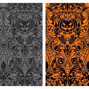 Hallows Eve Damask Cotton Fabric, Freckle & Lollie D93 Halloween Witchy FQ Fat Quarter Eighth By Yard BTY Gothic Haunted Mansion Wall Decor