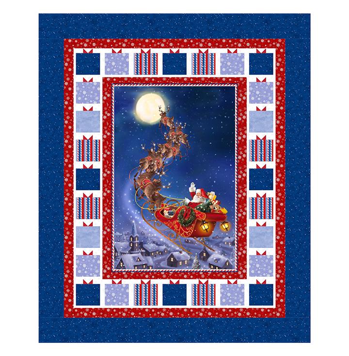 Holiday Stripe Cotton Fabric, Twas the Night Before