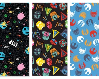 Star Wars Toss Paper Galactic Battle Cotton Fabric, Licensed Camelot Fabrics FQ Fat Quarter Eighth Half Yard BTY Rebels Empire Space Precuts