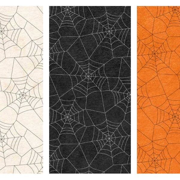 Allover Spiderwebs Halloween Cotton Fabric, P&B Textiles Happy Haunting 05025, Haunted house Spiderweb FQ Fat Quarter Eighth BTY by the Yard