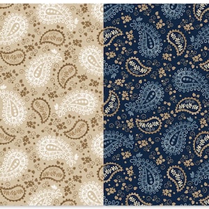 Western Paisley Cotton Fabric, Day Dreaming 1596, Western View, Denise Sullivan, Henry Glass Cowboy Horse Rodeo FQ Fat Quarter BTY By Yard