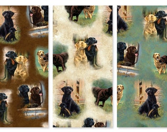 Labrador Vignettes Cotton Fabric 30308 For the Love of Labs QT Fabrics Nigel Hemming Puppy Dog Lover FQ Fat Quarter BTY by the Yard Precuts