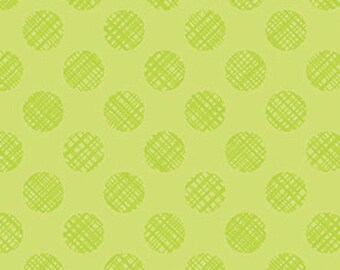 May include: A light lime green background featuring a repeating pattern of circular shapes. Each circle is filled with a darker lime green cross-hatched texture, creating a grid-like effect within the round forms arranged in a consistent grid layout.