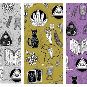 Trust the Universe Halloween Cotton Fabric Michael Miller When Stars Align Crystals Tarot Card Potion Spell book Snake Witchy Fortune Teller