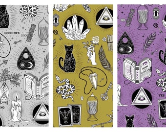 Trust the Universe Halloween Cotton Fabric Michael Miller When Stars Align Crystals Tarot Card Potion Spell book Snake Witchy Fortune Teller