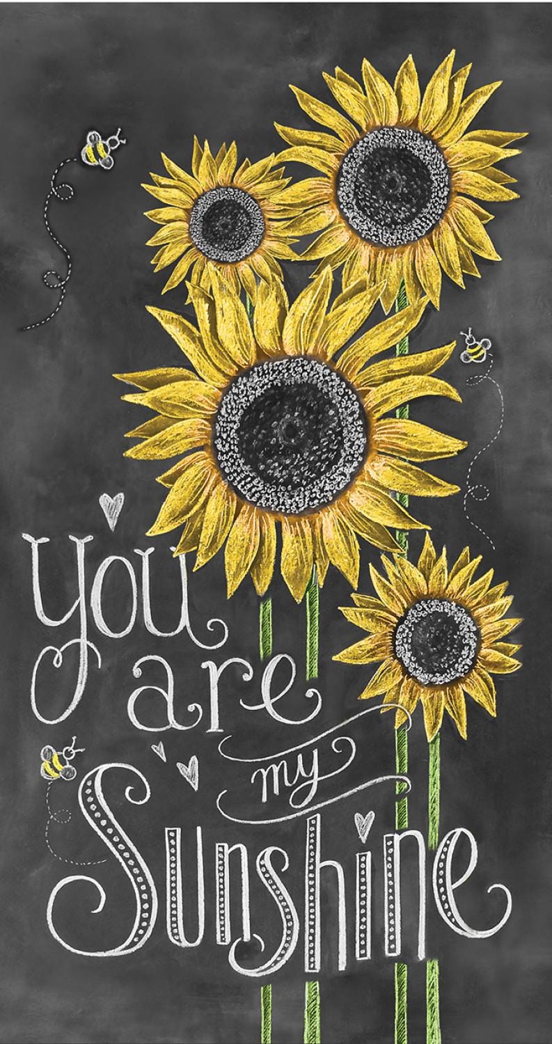 You Are My Sunshine Panel Cotton Fabric, Flower Market 11828 Lily &amp; Val ...