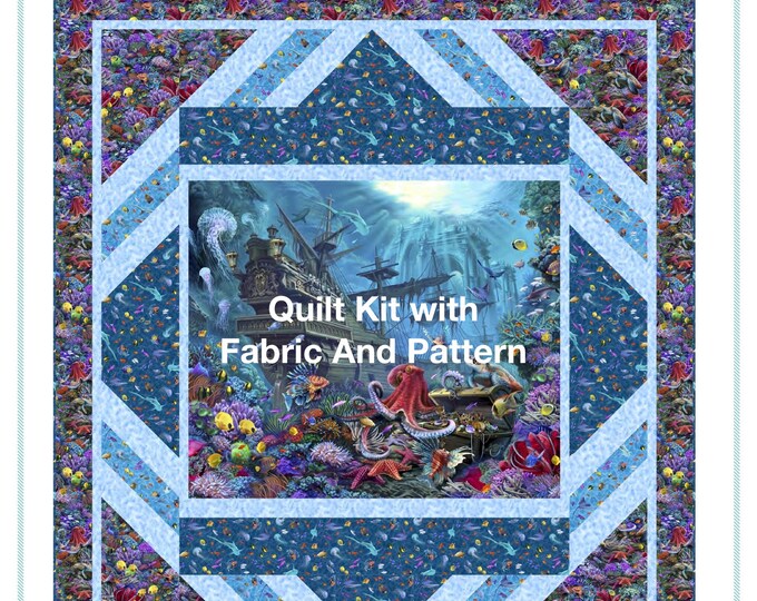 Deep Sea Treasures Quilt Kit With Fabric and Pattern for Quilt Top